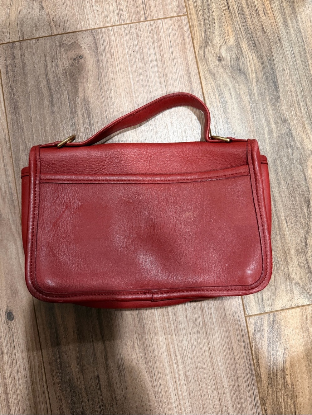 Rare Vintage Coach purse rare Turn Lock Crossbody Red Leather Old Coach - Picture 4 of 6